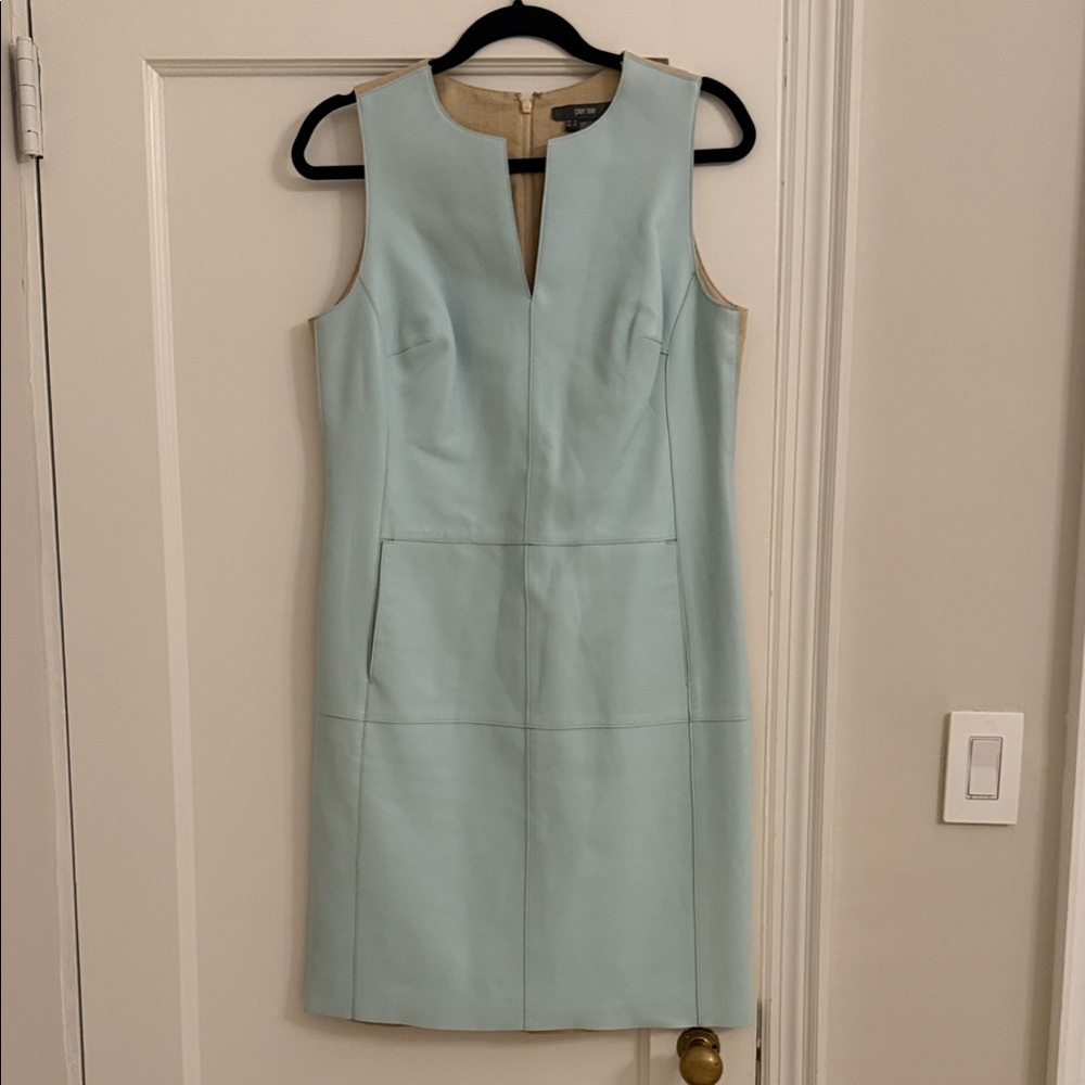 Per Se Light Blue Sleeveless Mini Dress